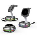 3-i-1 magnetisk trådløs ladestation med RGB-belysning – 15W – Gunmetal