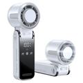 3-i-1 Mini TEC-halvleder køleventilator med LED-display – hvid