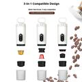 3-i-1 bærbar espressomaskine med Nespresso/DolceGusto-kapsler og kaffepulver
