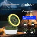 3-i-1 solcelledrevet campingventilator med lys og 3000mAh powerbank - militærgrøn