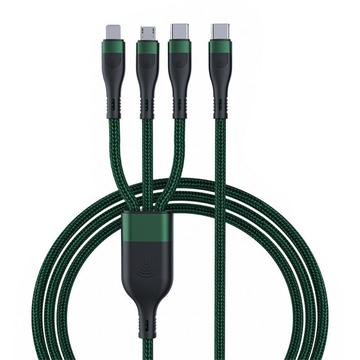3-i-1 USB-C Opladningskabel - USB-C til Micro USB, Type-C og Lightning - 1.2m