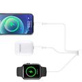 3-i-1 USB-C-opladerkabel til USB-C, Lightning, trådløs Apple Watch-oplader - 1m - Hvid