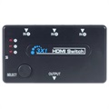 3-port HDMI Skiftekonsol med Fjernbetjening - Sort