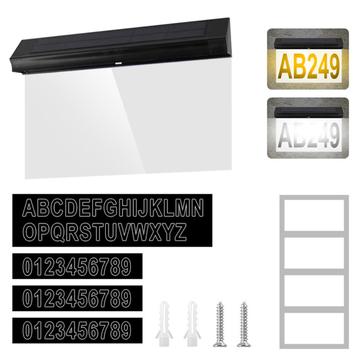 30-LED soladresseskilt med husnumre, der kan tilpasses