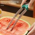 Vandmelonskærer i rustfrit stål 304 med ergonomisk håndtag – grøn