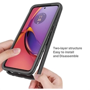 Motorola Moto G84 360 Beskyttelse Cover - Blå / Klar