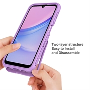 Samsung Galaxy A17 360 Beskyttelse Cover - Lilla / Klar