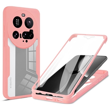 Xiaomi 15 Ultra 360 Beskyttelse Cover - Pink / Gennemsigtig