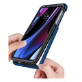 360 Beskyttelse Motorola Edge 30 Pro Cover - Blå / Klar