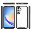 Samsung Galaxy A35 360 Beskyttelse Cover - Rød / Gennemsigtig
