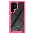 360 Beskyttelse Samsung Galaxy S23 Ultra 5G Cover - Pink / Gennemsigtig