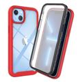 360 Beskyttelse iPhone 14 Plus Cover - Rød / Gennemsigtig
