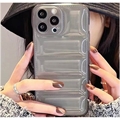 iPhone 14 Pro 3D Fleksibelt TPU Cover - Gennemsigtig Sort