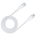 3MK HyperSilicone USB-C/Lightning Data og Ladekabel - 1m - Hvid