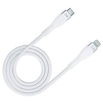 3MK HyperSilicone USB-C/Lightning Data og Ladekabel - 1m - Hvid