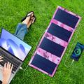 4-foldet bærbar solcelleoplader på 20W til camping - lyserød camouflage