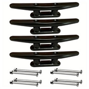 4-tommer plastklodser til kajak, kano og båddæk - 4 stk. - Sort