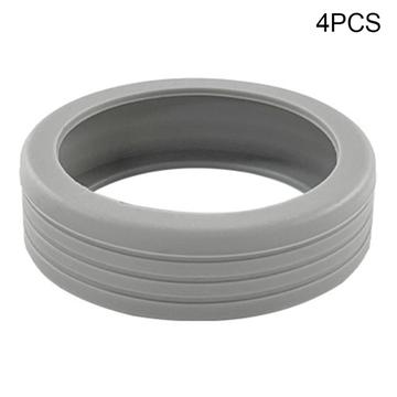 4-delt Sæt Støjdæmpende Silikone Hjulbeskyttere til Kuffert - Grå