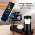 4-i-1 25W Qi 2.2 magnetisk trådløs ladestation med natlampe