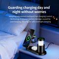 4-i-1 25W Qi 2.2 magnetisk trådløs ladestation med natlampe