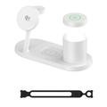 4-i-1 25W Qi 2.2 magnetisk trådløs ladestation med natlampe - hvid