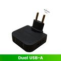 4-i-1 EU-strømadapter med 2 stikkontakter, 2 USB-A-porte