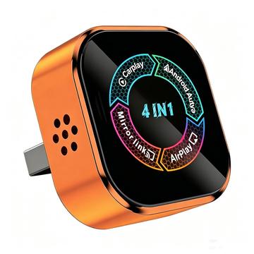 4223M 4-i-1 trådløs CarPlay- og Android Auto-adapter - AirPlay/Miracast - orange