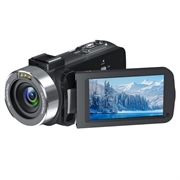 4K Ultra HD Digitalt videokamera med fjernbetjening - 80MP, 18X Digital Zoom - Sort