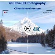 4K Ultra HD Digitalt videokamera med fjernbetjening - 80MP, 18X Digital Zoom - Sort
