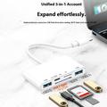 5-i-1 USB-C-hub/kortlæser til iPhone, MacBook og USB-C-enheder - hvid