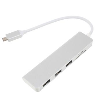 5-i-1 USB-C til 3x USB Hub og TF/SD-kortlæser