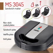 Mesko MS 3045 Sandwichmaskine 3-i-1