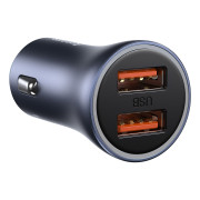 Baseus Golden Contactor Pro biloplader CCJD-A0G, 2x USB, 40W - grå