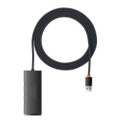 4-i-1 Baseus Lite Series USB til 4x USB 3.0 hub WKQX030201 - 2m - sort