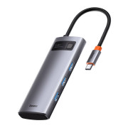 Hub 5in1 Baseus Metal Gleam Series CAHUB-CX0G, USB-C til 3x USB 3.0 + HDMI + USB-C PD