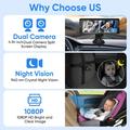 6.8" babyalarm til bilen med to 1080P HD-kameraer med 360 graders rotation