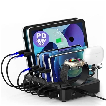 Universal opladningsstation med 6 porte 018-3PD-2 - 110W