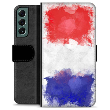 Samsung Galaxy S22+ 5G Premium Flip Cover med Pung - Fransk Flag