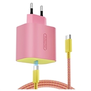 Nintendo Switch 2/Lite/OLED 60W PD hurtigoplader med USB-C og 2m kabel - lyserød