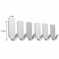 Selvklæbende rustfri stålkroge - 6 stk.