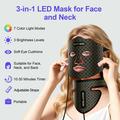 7-farvet LED-lysterapimaske til ansigt/hals - sort