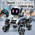 Robothundelegetøj med 8 hjul, LED-display, fjernbetjening og gestusstyring - Sølv