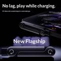 90-graders USB-C gaming-kabel med mobilholder - 240W, 1.5m - sort