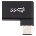 90-graders USB-C / USB 3.0 OTG Adapter - 10Gbps - Sort