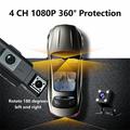 9728D 1080P 4 Lens WiFi Dashcam med nattesyn - Sort