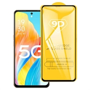 Oppo A1 9D Full Cover Skærmbeskyttelse Hærdet Glas - 9H, 0.3mm - Sort Kant