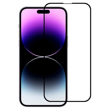 21D Full Cover iPhone 14 Pro Skærmbeskyttelse Hærdet Glas - 11H, 0.3mm - Sort