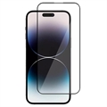 iPhone 14 Pro 9D Full Cover Skærmbeskyttelse Hærdet Glas - 9H, 0.3mm - Sort Kant