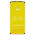 iPhone 14 Pro 9D Full Cover Skærmbeskyttelse Hærdet Glas - 9H, 0.3mm - Sort Kant