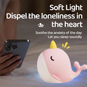 A044 Narhval-natlys i silikone - Trykkontrol, USB-C - Pink